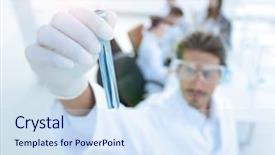  Presentation with earthworms earthworm is a tube - Slides featuring tube with reagents on blurred background and a  colored foreground