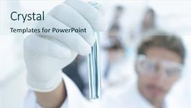  Presentation with laboratory - Audience pleasing theme consisting of tube with reagents on blurred backdrop and a  colored foreground