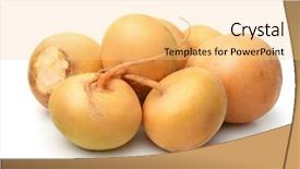  Presentation with yellow - Slides with tuber - group of fresh yellow turnips background and a blonde colored foreground
