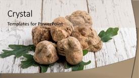  Presentation with lilac flowers bunch over wood - Presentation having tuber - group of white truffle background and a soft green colored foreground