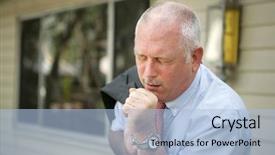  Presentation with tuberculosis - Audience pleasing presentation theme consisting of tuberculosis - mature man with a severe backdrop and a light blue colored foreground