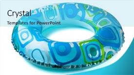  Presentation with blue water splash isolated - Beautiful slides featuring tubes - blue inflatable round tube isolated backdrop and a arctic colored foreground