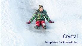  Presentation with snow - PPT layouts having tubes - happy boy with snow tube background and a sky blue colored foreground