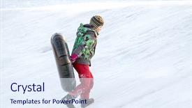  Presentation with snow blizzard in winter - Slides enhanced with tubes - happy boy with snow tube background and a sky blue colored foreground