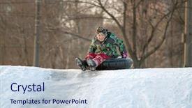  Presentation with snow blizzard in winter - Theme with tubes - happy boy with snow tube background and a sky blue colored foreground