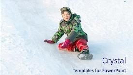  Presentation with snow - Slides having tubes - happy boy with snow tube background and a sky blue colored foreground