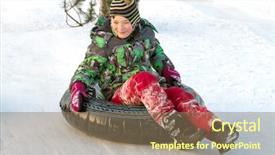  Presentation with snow - Amazing PPT layouts having tubes - happy boy with snow tube backdrop and a coral colored foreground