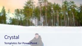  Presentation with entertainment - Slides featuring tubes - winter leisure and entertainment concept background and a sky blue colored foreground