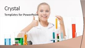  Presentation with laboratory chemical white - Colorful presentation design enhanced with tubes isolated over white background backdrop and a white colored foreground