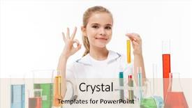  Presentation with laboratory chemical white - Presentation design featuring tubes isolated over white background background and a lemonade colored foreground