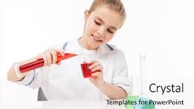  Presentation with laboratory chemical white - Cool new PPT theme with tubes isolated over white background backdrop and a white colored foreground