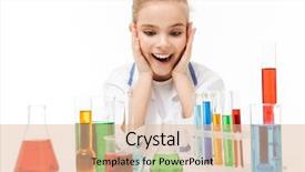  Presentation with laboratory chemical white - Beautiful PPT theme featuring tubes isolated over white background backdrop and a lemonade colored foreground