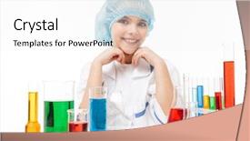  Presentation with laboratory chemical - Beautiful slide set featuring tubes isolated over white background backdrop and a white colored foreground