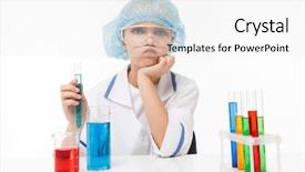  Presentation with laboratory chemical white - Cool new slide set with tubes isolated over white background backdrop and a white colored foreground