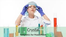  Presentation with laboratory chemical white - Presentation design enhanced with tubes isolated over white background background and a seafoam green colored foreground