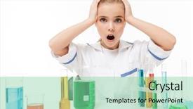  Presentation with laboratory chemical white - Beautiful presentation design featuring tubes isolated over white background backdrop and a seafoam green colored foreground