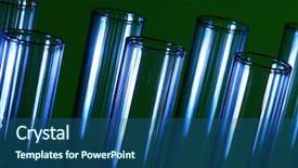  Presentation with glass chemistry lab equipment - Slide set enhanced with tubes on a colour background background and a ocean colored foreground