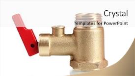  Presentation with fire pump water valve - Colorful presentation theme enhanced with tubes pipes - water valve isolated on white backdrop and a white colored foreground