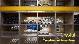  Presentation with engineering - Cool new slide deck with tubing in engineering stock room backdrop and a  colored foreground