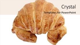  Presentation with croissant - Cool new slide set with tuckshop - close up image of croissant backdrop and a coral colored foreground