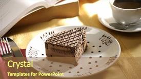  Presentation with tea cake - Presentation theme consisting of tuckshop - close up shot background and a tawny brown colored foreground