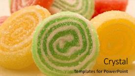  Presentation with crystal sugar - Colorful PPT layouts enhanced with tuckshop - colorful sweets with crystal sugar backdrop and a gold colored foreground