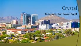  Presentation with tucson - Audience pleasing slide set consisting of tucson-arizona-usa-downtown-city backdrop and a light blue colored foreground