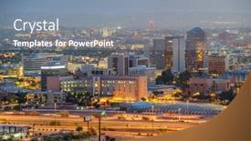  Presentation with tucson - Slide set having tucson-arizona-usa-downtown-city background and a mint green colored foreground