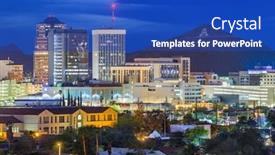  Presentation with mountaintop - PPT theme enhanced with tucson-arizona-usa-downtown-skyline background and a  colored foreground