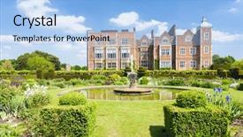  Presentation with tudor - Presentation theme having tudor - hatfield house with garden hertfordshire background and a light blue colored foreground