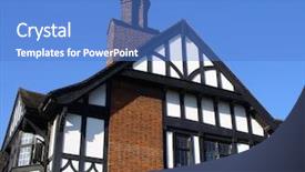  Presentation with tudor - PPT theme enhanced with tudor design house background and a teal colored foreground