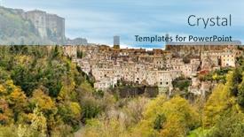  Presentation with fairy tale - Presentation theme enhanced with tuff-city-of-sorano-fairy background and a light blue colored foreground