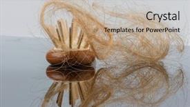  Presentation with hair - PPT theme having tufts - hairbrush with hair background and a mint green colored foreground