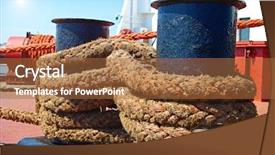  Presentation with ship rope - Slides with tug boat - ship rope background and a  colored foreground