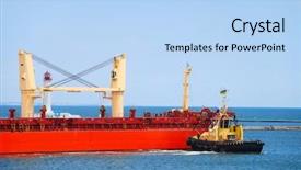  Presentation with tug boat - Theme having tug boat helps to maneuver background and a light blue colored foreground