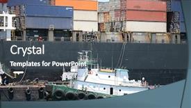  Presentation with tug boat - Amazing PPT layouts having tug boat next to cargo backdrop and a  colored foreground