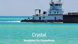  Presentation with tug boat - Cool new theme with tug boat pushing barge backdrop and a teal colored foreground