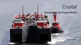  Presentation with towing - Presentation design having tug boat towing a huge background and a light gray colored foreground