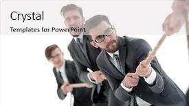  Presentation with teams - Presentation enhanced with tug of war between confident background and a  colored foreground