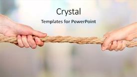  Presentation with tug of war sport - Cool new PPT theme with tug of war on bright backdrop and a sky blue colored foreground