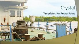  Presentation with ship - PPT theme with tugboat - board tow ship background and a sky blue colored foreground