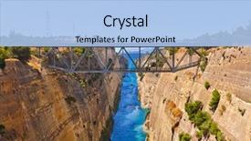  Presentation with corinth - Beautiful PPT layouts featuring tugboat - corinth channel in greece backdrop and a light blue colored foreground