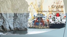  Presentation with tugboat - Cool new PPT layouts with tugboat - image of harbor backdrop and a soft green colored foreground