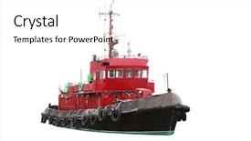  Presentation with tugboat - Audience pleasing PPT theme consisting of tugboat - towboat isolated under the white backdrop and a white colored foreground