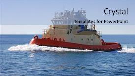  Presentation with tugboat - Cool new PPT layouts with tugboat out at sea backdrop and a light blue colored foreground