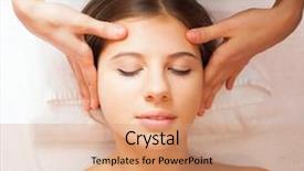  Presentation with head - Theme enhanced with swedish - beautiful woman having an head background and a light gray colored foreground