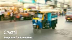  Presentation with tuk - Cool new PPT theme with tuk tuk thai style taxi backdrop and a gray colored foreground