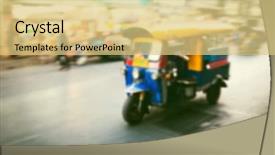  Presentation with tuk - PPT layouts having tuk tuk thai style taxi background and a yellow colored foreground