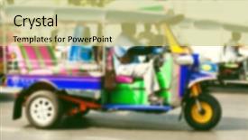  Presentation with tuk - Presentation theme enhanced with tuk tuk thai style taxi background and a yellow colored foreground