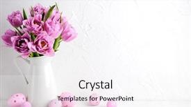  Presentation with lotus flower white water lily - PPT theme with tulip flower and easter eggs background and a white colored foreground